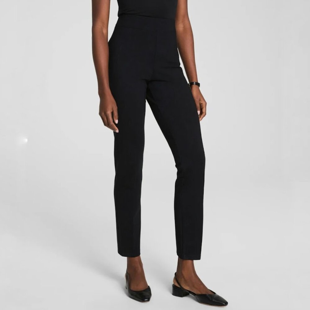 NWT Spanx Ponte Slim Straight Pant Classic Black L